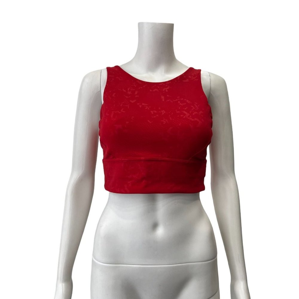 $68 Lululemon X Barrys Bootcamp Dark Red Stronger as One Long Line Bra sz 8